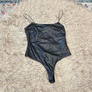 NWT Forever 21 bodysuit size large faux leather